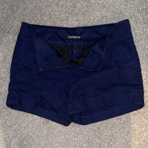 Express Navy High-Waist Cuffed Women's Shorts